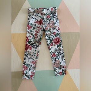 Janie and Jack Floral Button Cuff Ponte Pant Size 4 NWOT